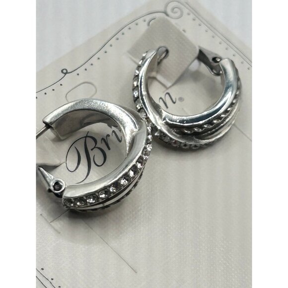 Brighton Neptune's Rings post hoop earrings  silver crystal JA2593 - Picture 4 of 7